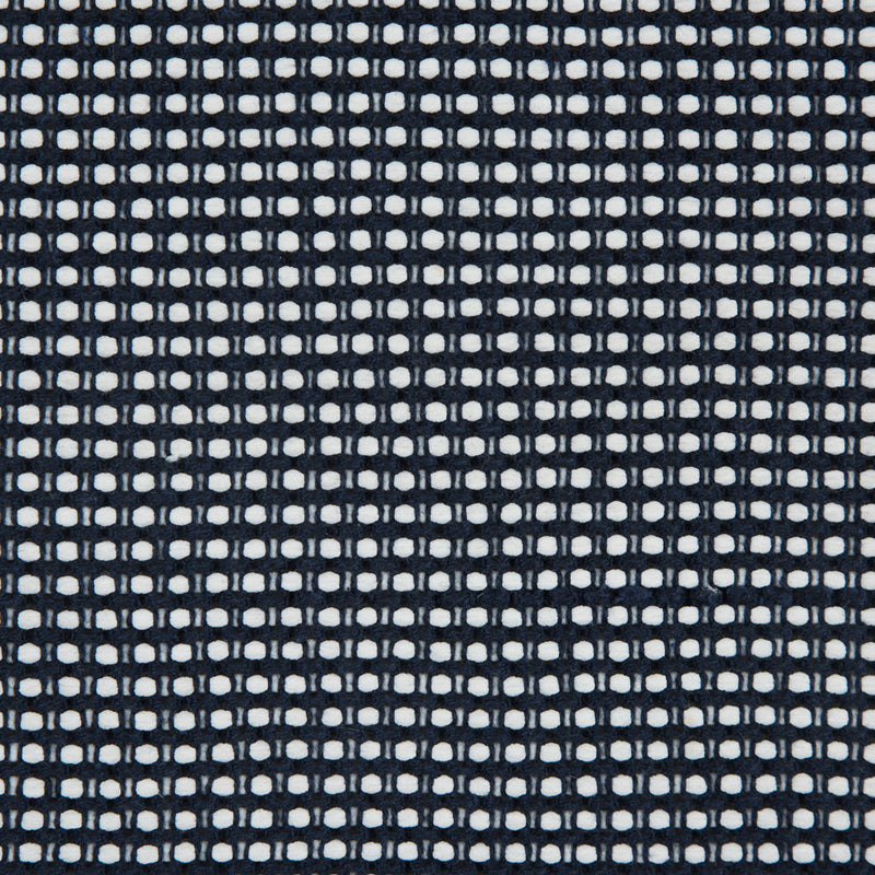 White/Navy Checkered Loosely Woven Novelty Tweed