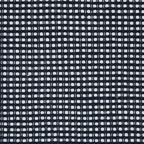 White/Navy Checkered Loosely Woven Novelty Tweed