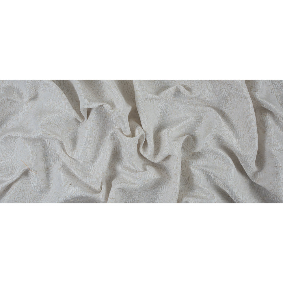 Metallic Blanc de Blanc/Seedpearl Abstract Cotton Polyester Brocade