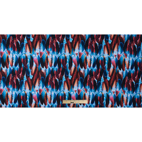 Compression Swimwear Tricot, UV Protective with Aloe Vera Microcapsules - Blue/Red Feather - Caye Collection