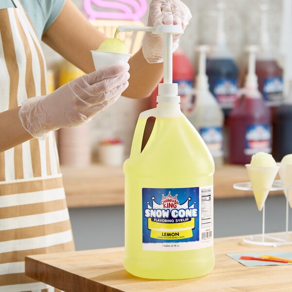 Carnival King Lemon Snow Cone Syrup 1 Gallon - 4/Case