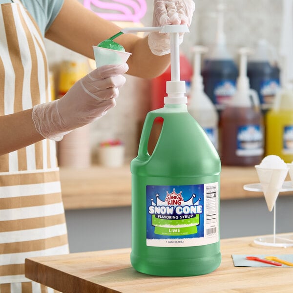 Carnival King Lime Snow Cone Syrup 1 Gallon - 4/Case