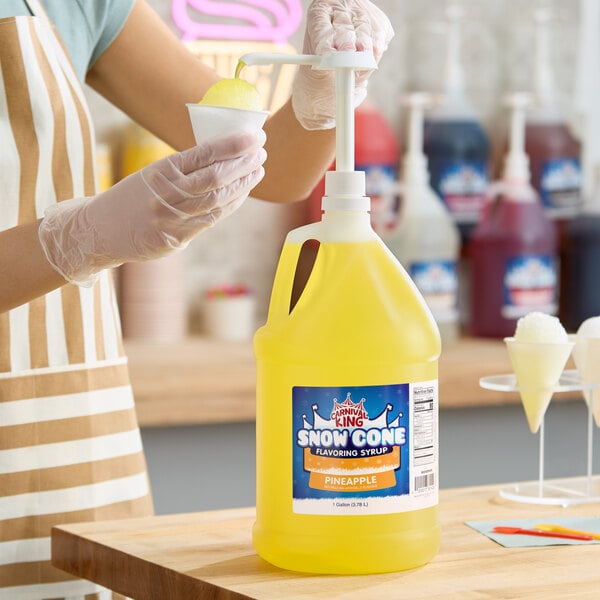Carnival King Pineapple Snow Cone Syrup 1 Gallon - 4/Case
