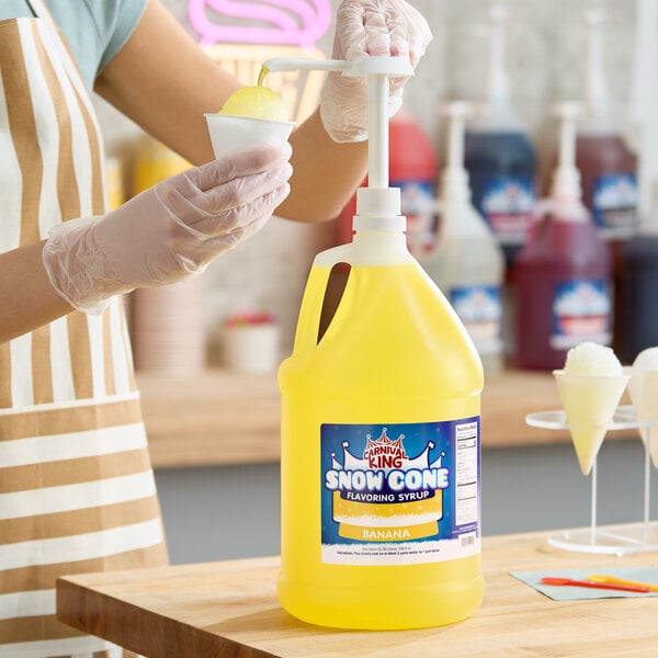 Carnival King 1 Gallon Banana Snow Cone Syrup - 4/Case