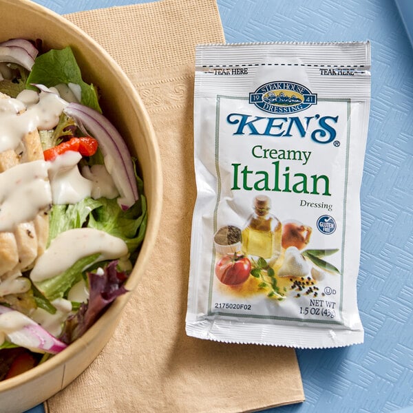 Ken's Foods 1.5 oz. Creamy Italian Dressing Packet - 60/Case