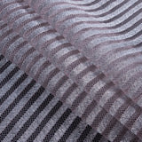Lace with Scalloped Eyelash Edges - Rose and Metallic Silver Striped Floral
