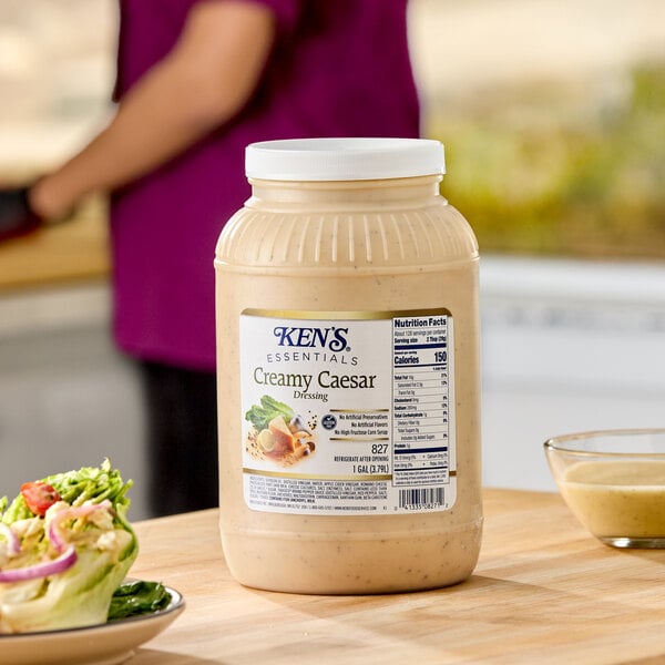 Ken's Foods Essentials 1 Gallon Creamy Caesar Dressing - 4/Case