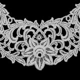 White Floral Lace Neck Applique - 10"