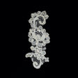 Cream Beaded, Sequined and Corded Lace Applique - 6"
