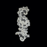 Cream Beaded, Sequined and Corded Lace Applique - 6"