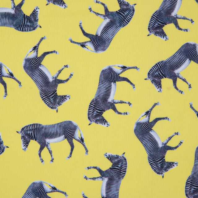 Compression Swimwear Tricot, UV Protective with Aloe Vera Microcapsules - Yellow Zebras - Caye Collection