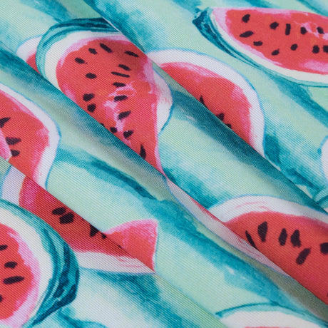 Watermelon Printed Caye UV Protective Compression Swimwear Tricot w/ Aloe Vera Microcapsules