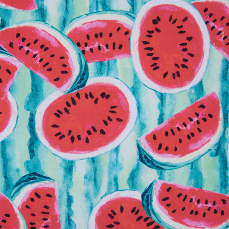 Watermelon Printed Caye UV Protective Compression Swimwear Tricot w/ Aloe Vera Microcapsules