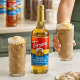 Torani Salted Honey Butter Flavoring Syrup 750 mL Glass Bottle - 12/Case