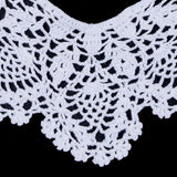 White Cotton Crochet Neck Applique - 8"