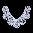 White Cotton Crochet Neck Applique - 8"
