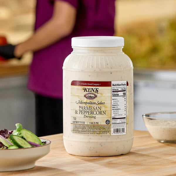Ken's Foods 1 Gallon Select Parmesan and Peppercorn Dressing - 4/Case