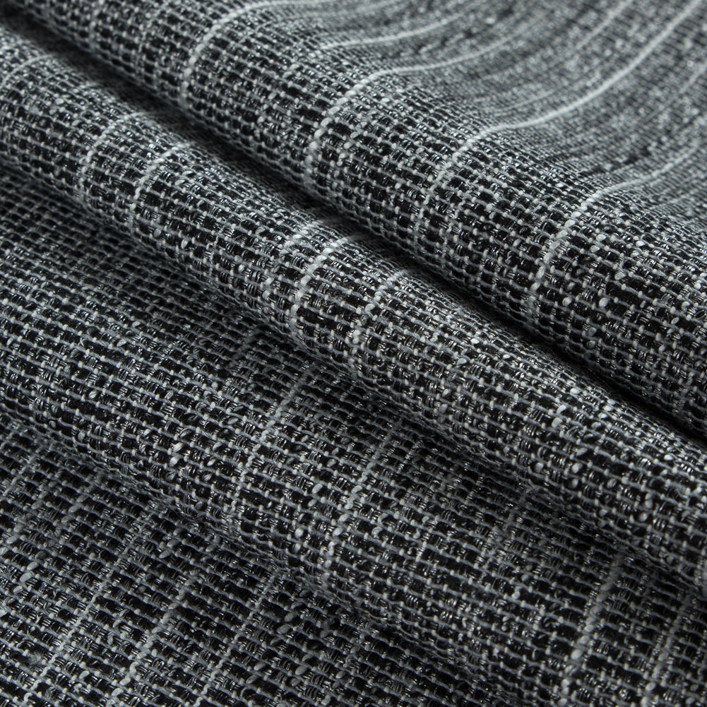 Black/White Blended Cotton Tweed