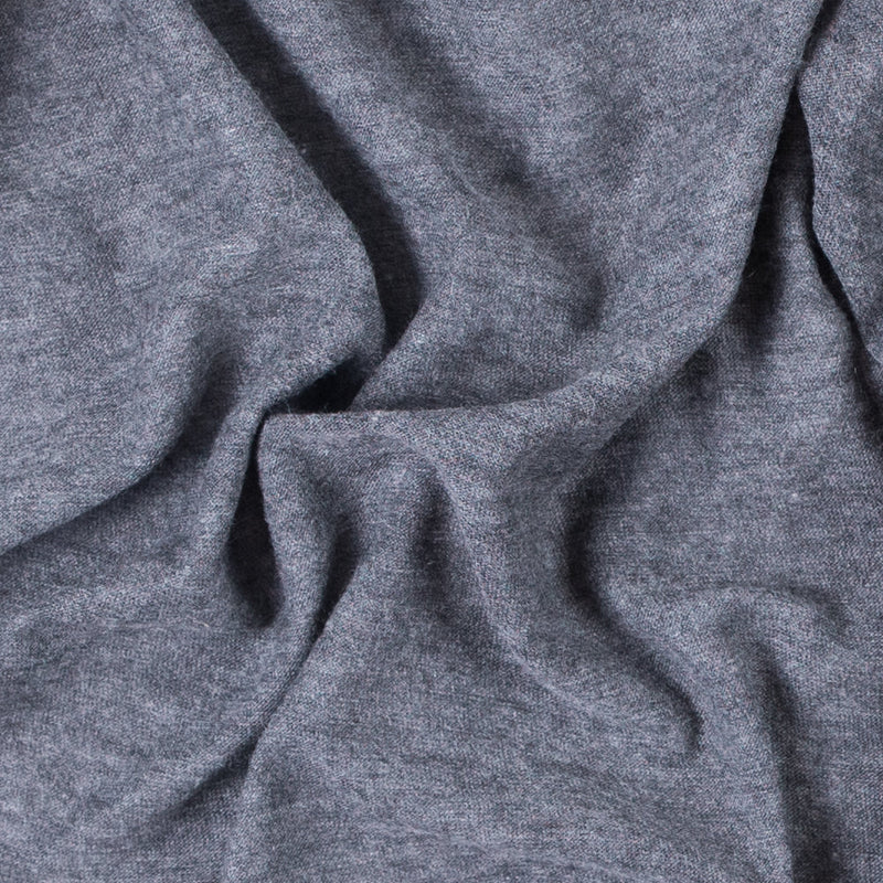 Italian Heathered Gray Tissue-Weight Polyester Jersey