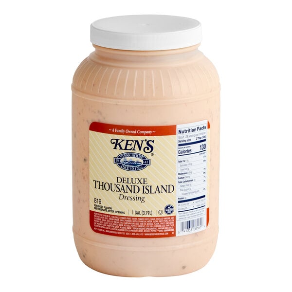 Ken's Foods 1 Gallon Deluxe Thousand Island Dressing - 4/Case