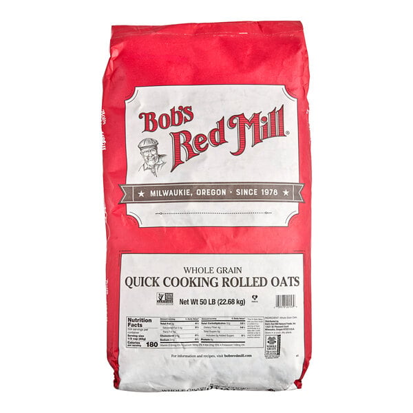 Bob's Red Mill 50 lb. Quick-Cooking Whole Grain Rolled Oats