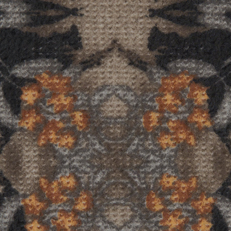 Beige Kaleidoscopic Printed Polyester Chiffon