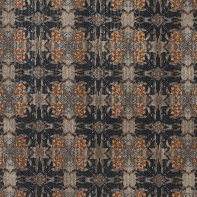 Beige Kaleidoscopic Printed Polyester Chiffon