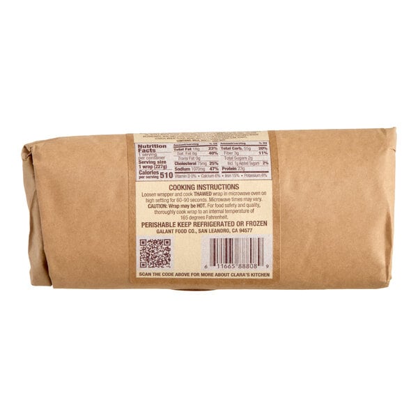 Clara's Kitchen Chicken Bacon Ranch Wrap 8 oz. - 12/Case