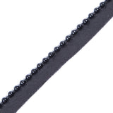 Black Beaded Trim with Lip - 1/2"