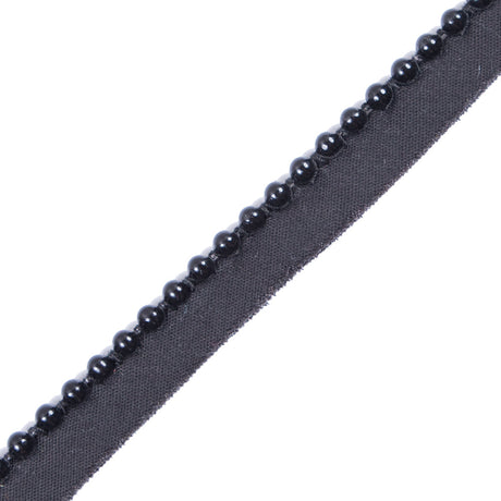 Black Beaded Trim with Lip - 1/2"