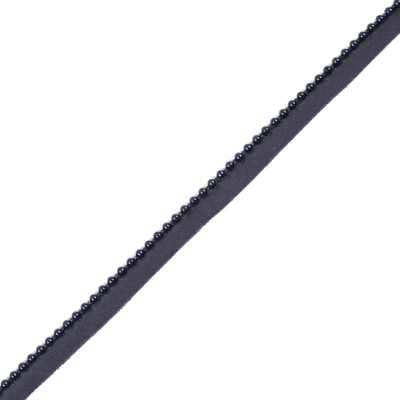 Black Beaded Trim with Lip - 1/2"
