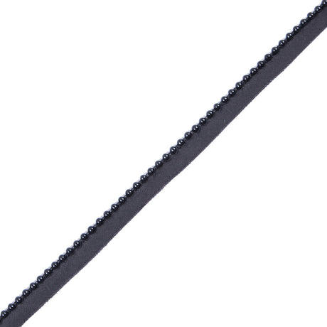 Black Beaded Trim with Lip - 1/2"