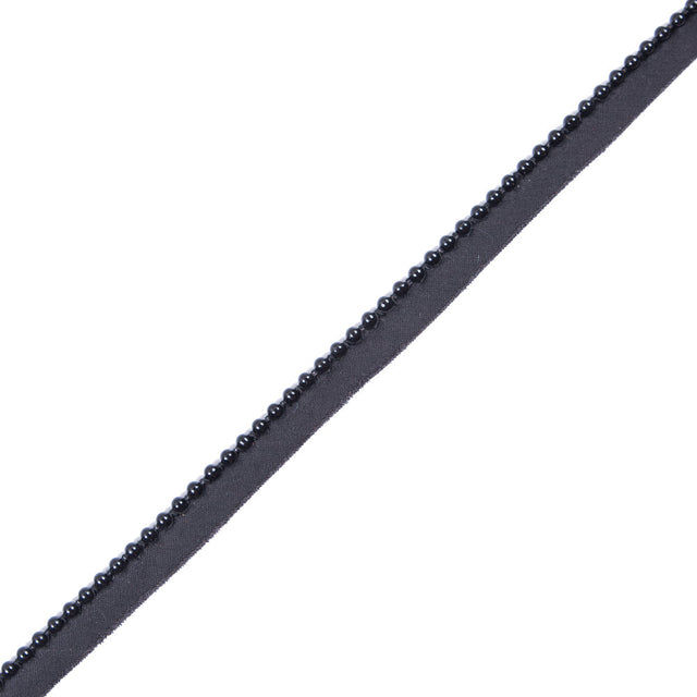Black Beaded Trim with Lip - 1/2"