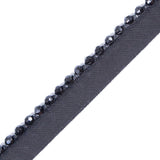 Black Beaded Trim with Lip - 1/2"