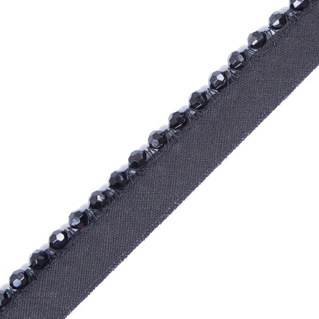 Black Beaded Trim with Lip - 1/2"
