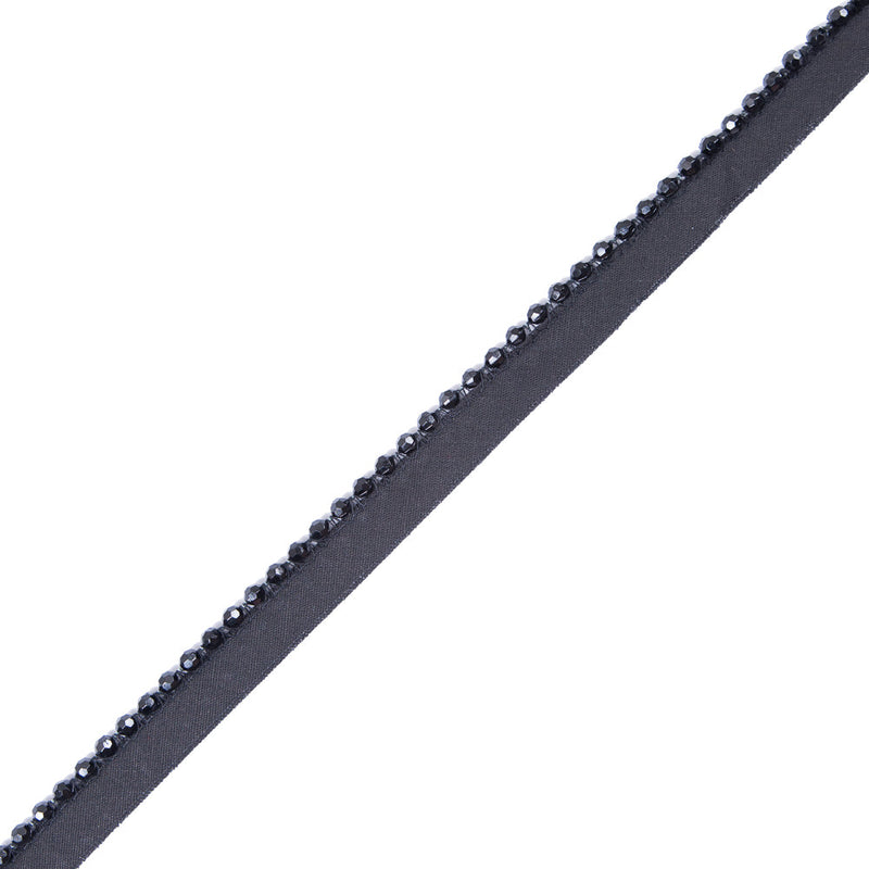 Black Beaded Trim with Lip - 1/2"