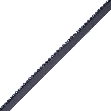 Black Beaded Trim with Lip - 1/2"