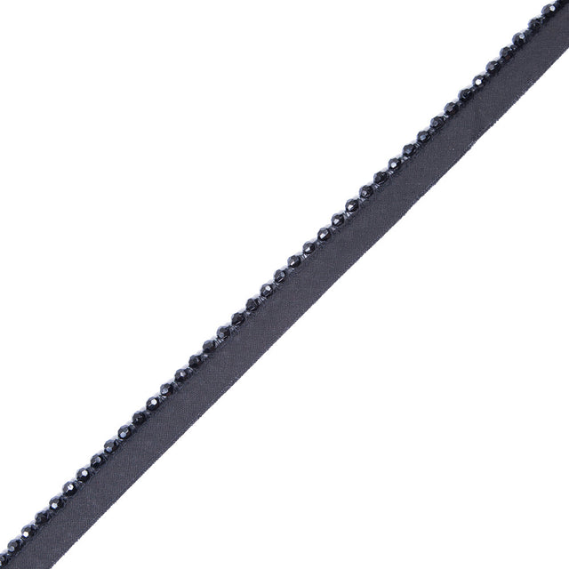 Black Beaded Trim with Lip - 1/2"