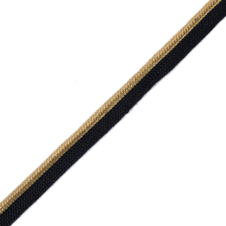 Gold Cord with Black Lip - 0.375"