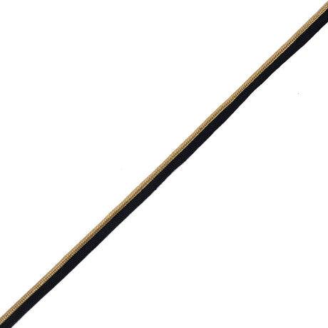 Gold Cord with Black Lip - 0.375"