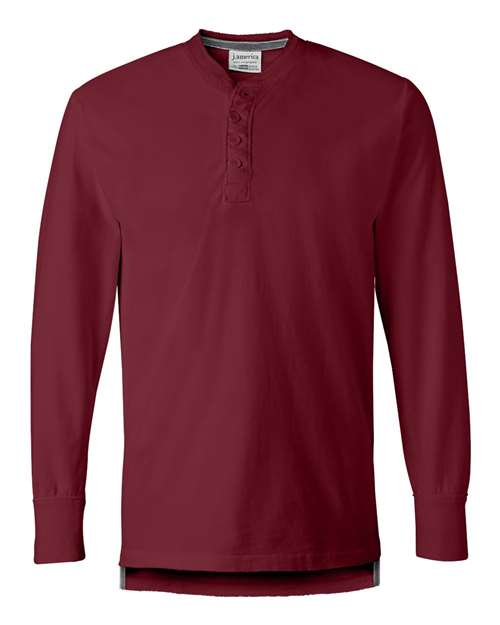J. America Men's Vintage Brushed Jersey Henley