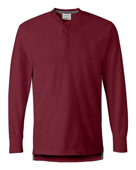 J. America Men's Vintage Brushed Jersey Henley