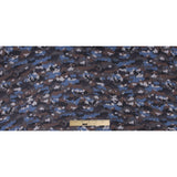 Blue/Brown Abstract Printed Polyester Chiffon