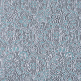 Turquoise/Silver Metallic Floral Brocade