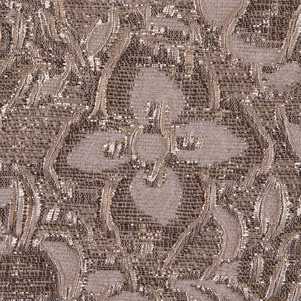 Cream/Gold Metallic Floral Brocade