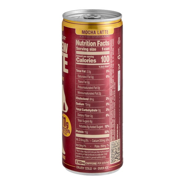 Wandering Bear Mocha Latte High Protein Cold Brew Coffee 8 fl. oz. - 12/Case