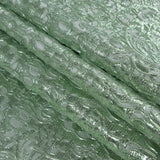 Mint Metallic Floral Brocade