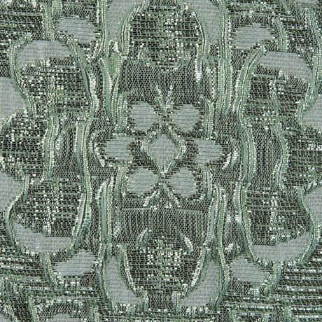 Mint Metallic Floral Brocade