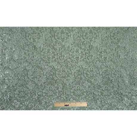 Mint Metallic Floral Brocade