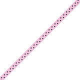 Pink Grosgrain Ribbon with Black Polka Dots - 0.375"